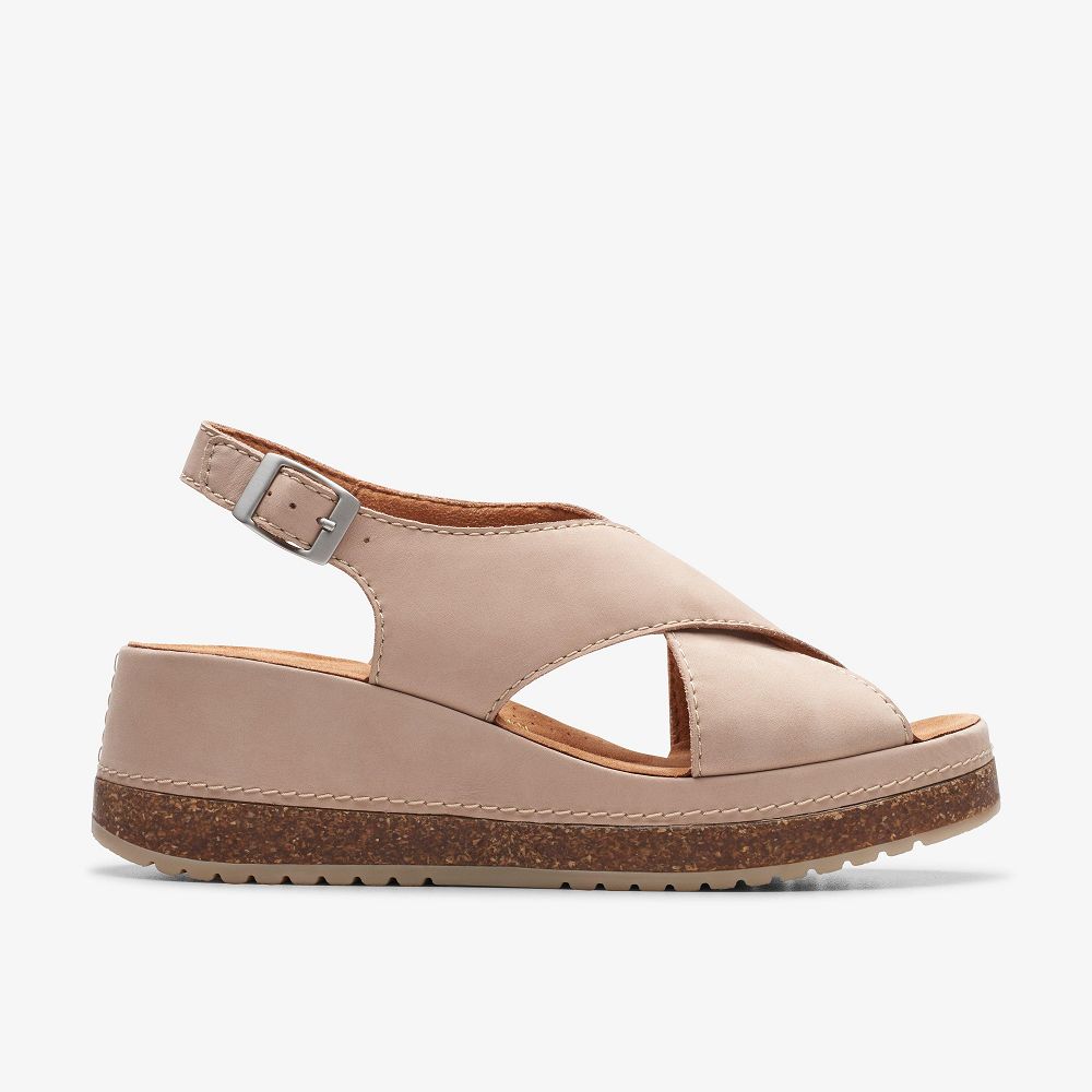 Sand Nubuck Clarks Kassanda Step Women Sandals | 3172EGKSF