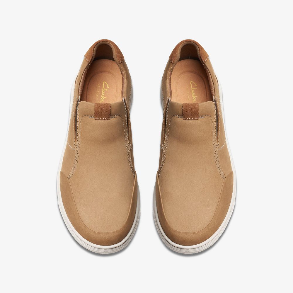 Sand Nubuck Clarks Mapstone Step Men Sneakers | 3149PAVLG