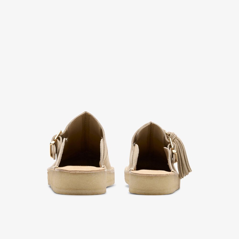 Sand Suede Clarks Trek Women Mules | 6978SEWNZ