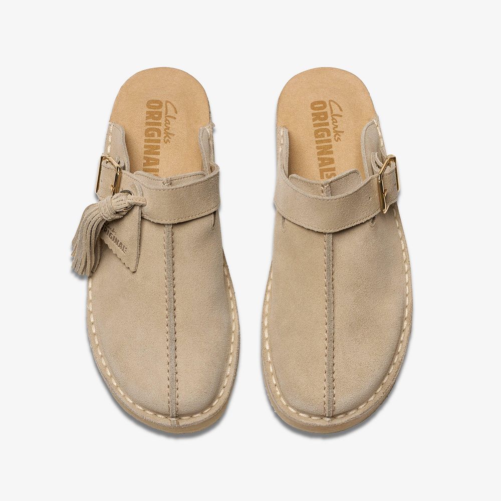 Sand Suede Clarks Trek Women Mules | 6978SEWNZ