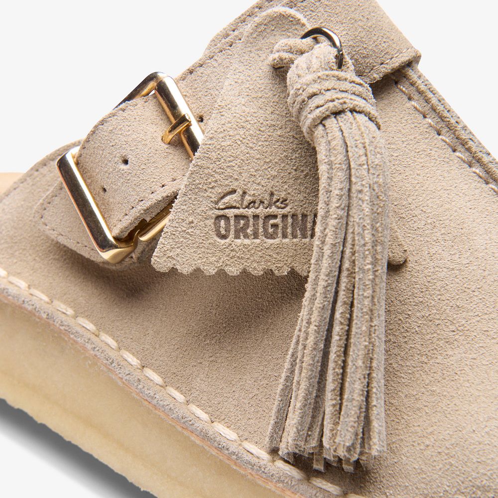 Sand Suede Clarks Trek Women Mules | 6978SEWNZ