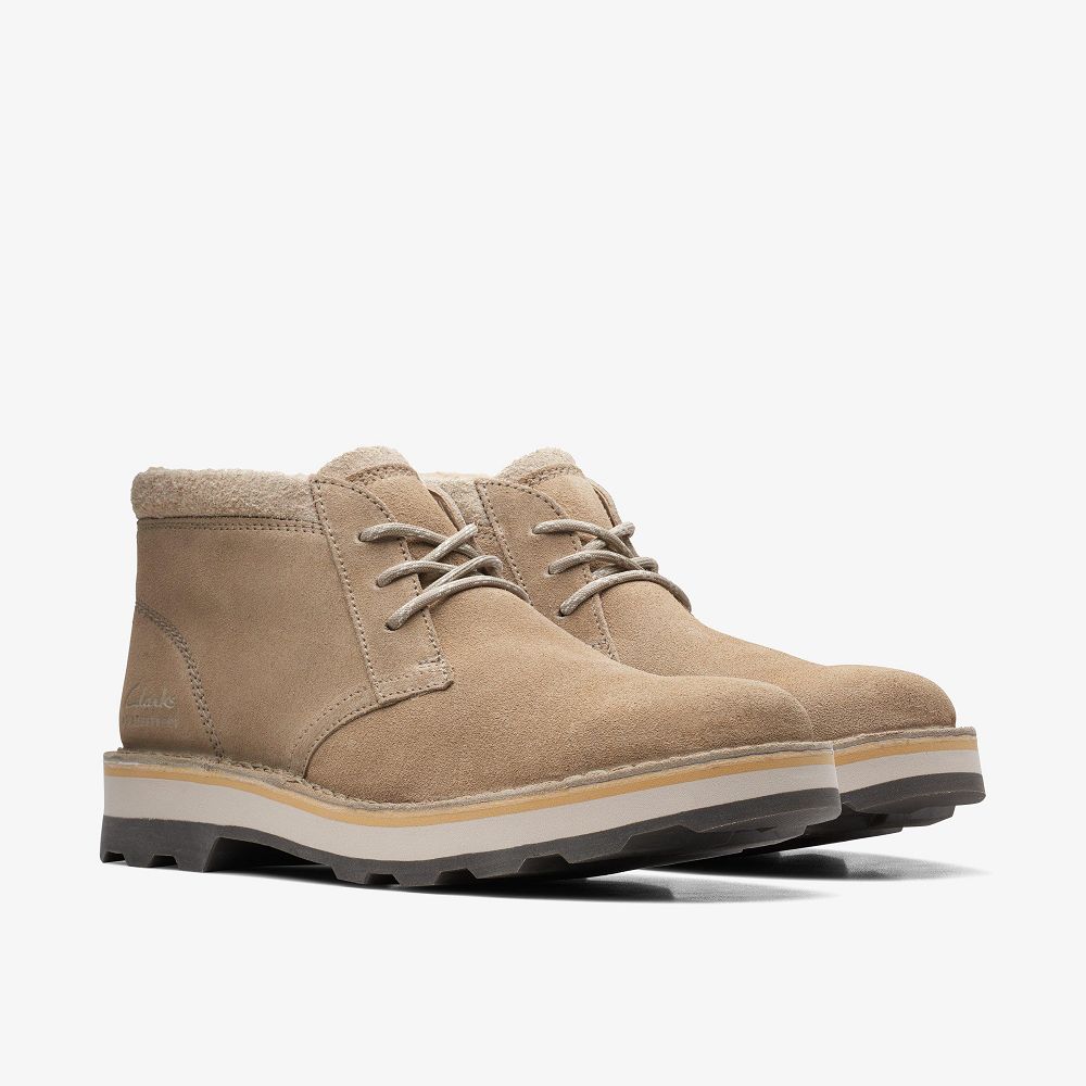 Sand Warmlined Clarks Corston DB Waterproof Men Boots | 2197FCKMV