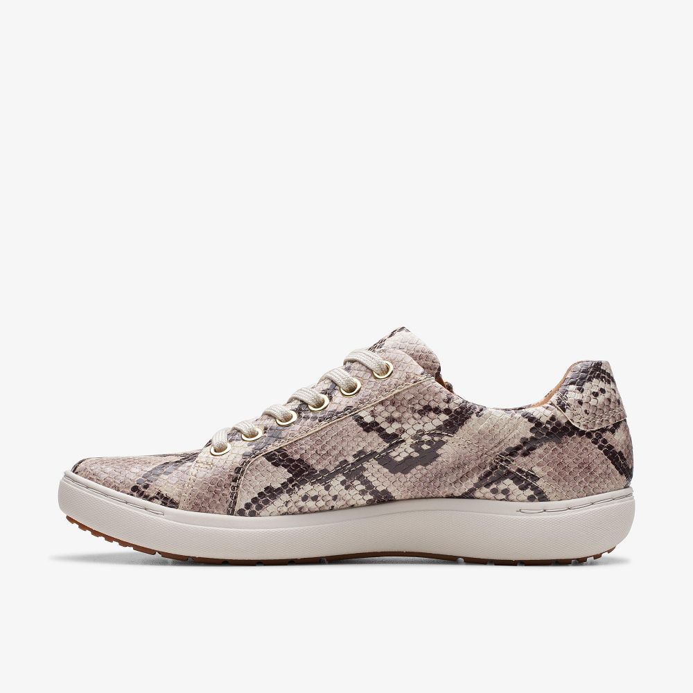 Snake Print Clarks Nalle Lace Women Sneakers | 3547SWCJA