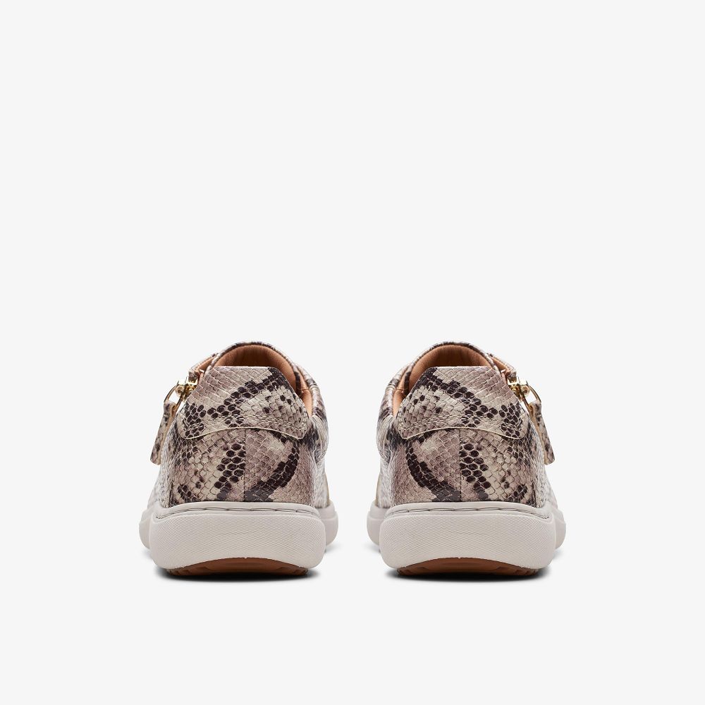 Snake Print Clarks Nalle Lace Women Sneakers | 3547SWCJA