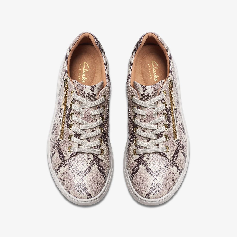 Snake Print Clarks Nalle Lace Women Sneakers | 3547SWCJA