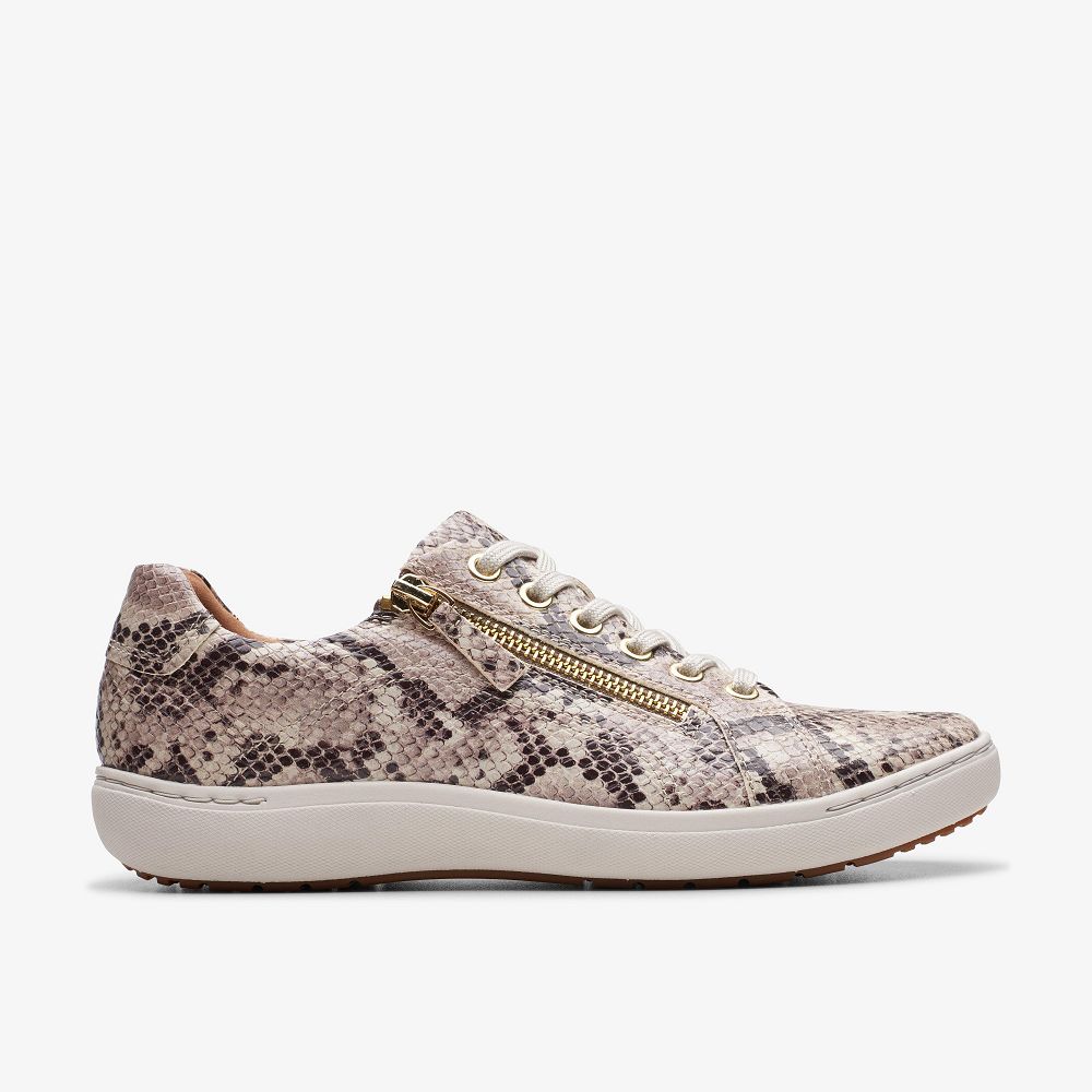 Snake Print Clarks Nalle Lace Women Sneakers | 3547SWCJA