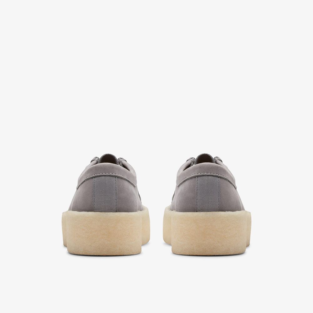 Steel Grey Nubuck Clarks Wallabee Cup Women Loafers | 7146MDGBV