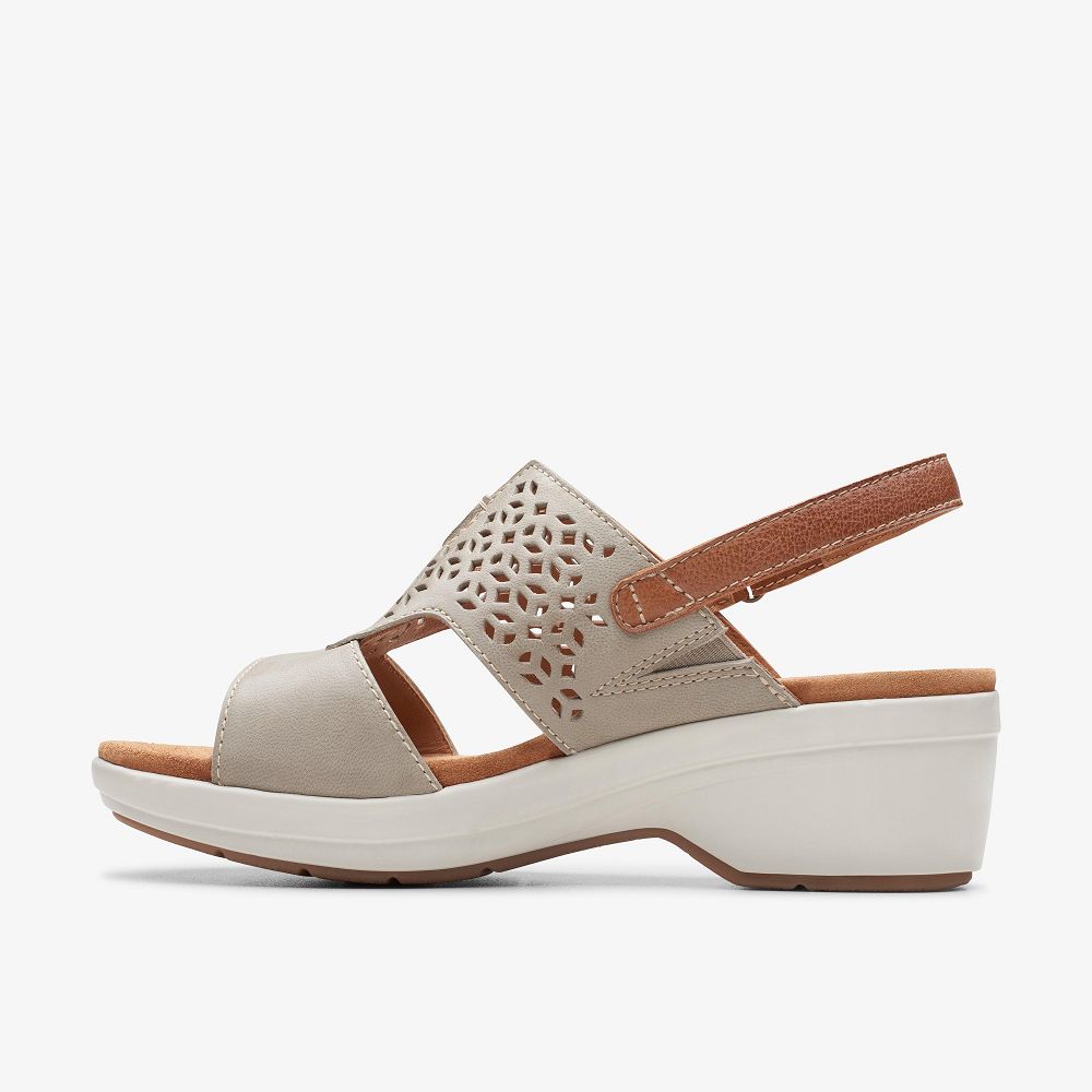 Stone Leather Clarks Tuleah Sun Women Sandals | 4315TWSCV