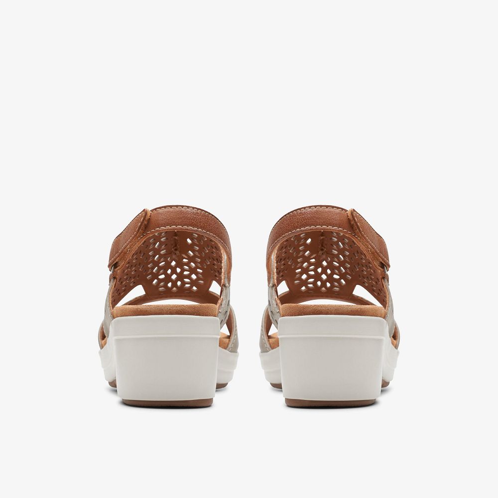 Stone Leather Clarks Tuleah Sun Women Sandals | 4315TWSCV