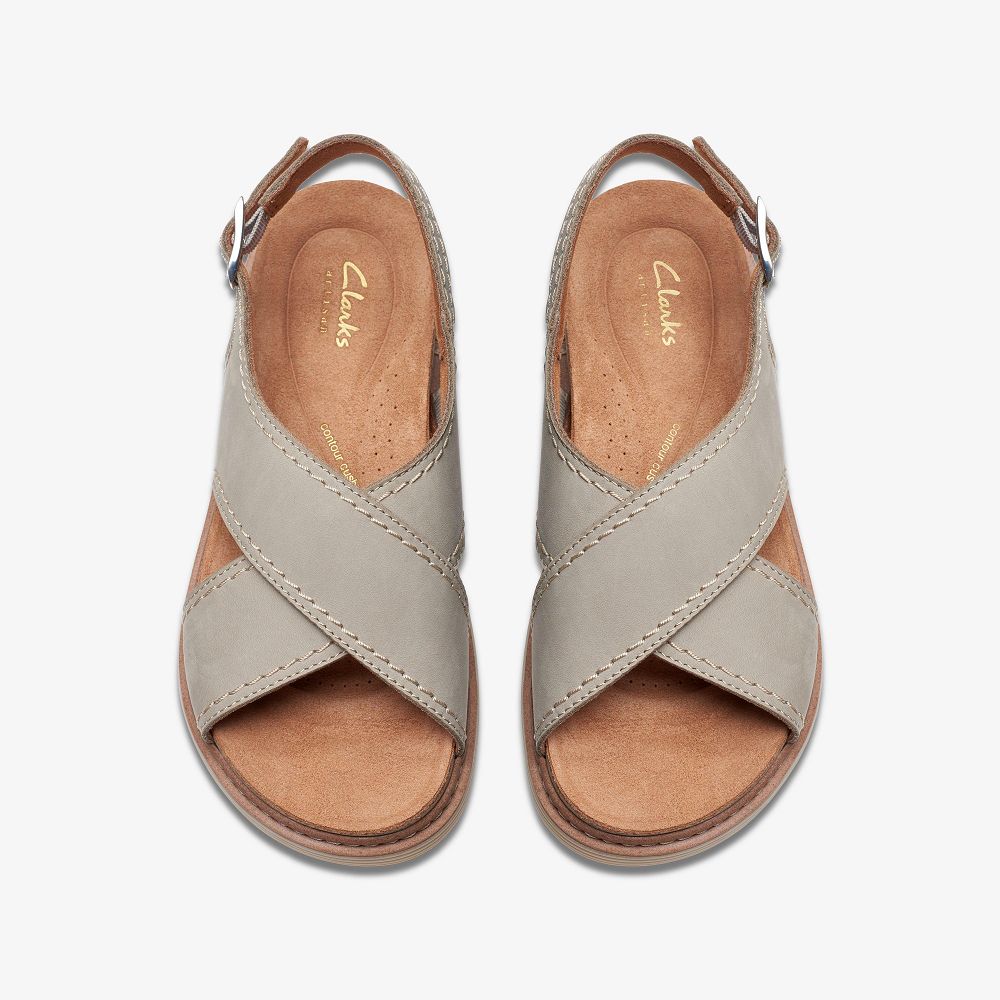 Stone Nubuck Clarks Arwell Sling Women Sandals | 3158UBIKP