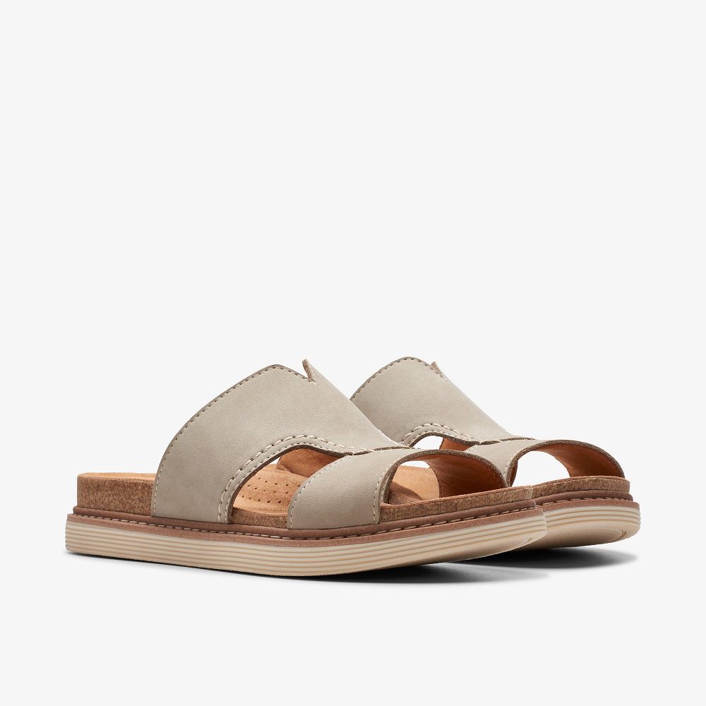 Stone Nubuck Clarks Arwell Walk Women Sandals | 6013UICNT