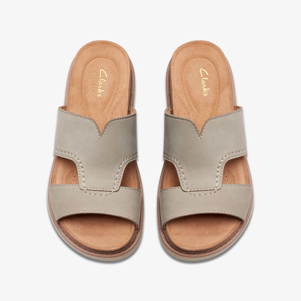 Stone Nubuck Clarks Arwell Walk Women Sandals | 6013UICNT