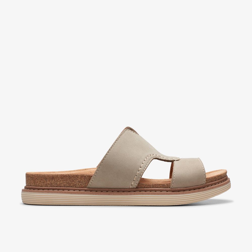 Stone Nubuck Clarks Arwell Walk Women Sandals | 6013UICNT