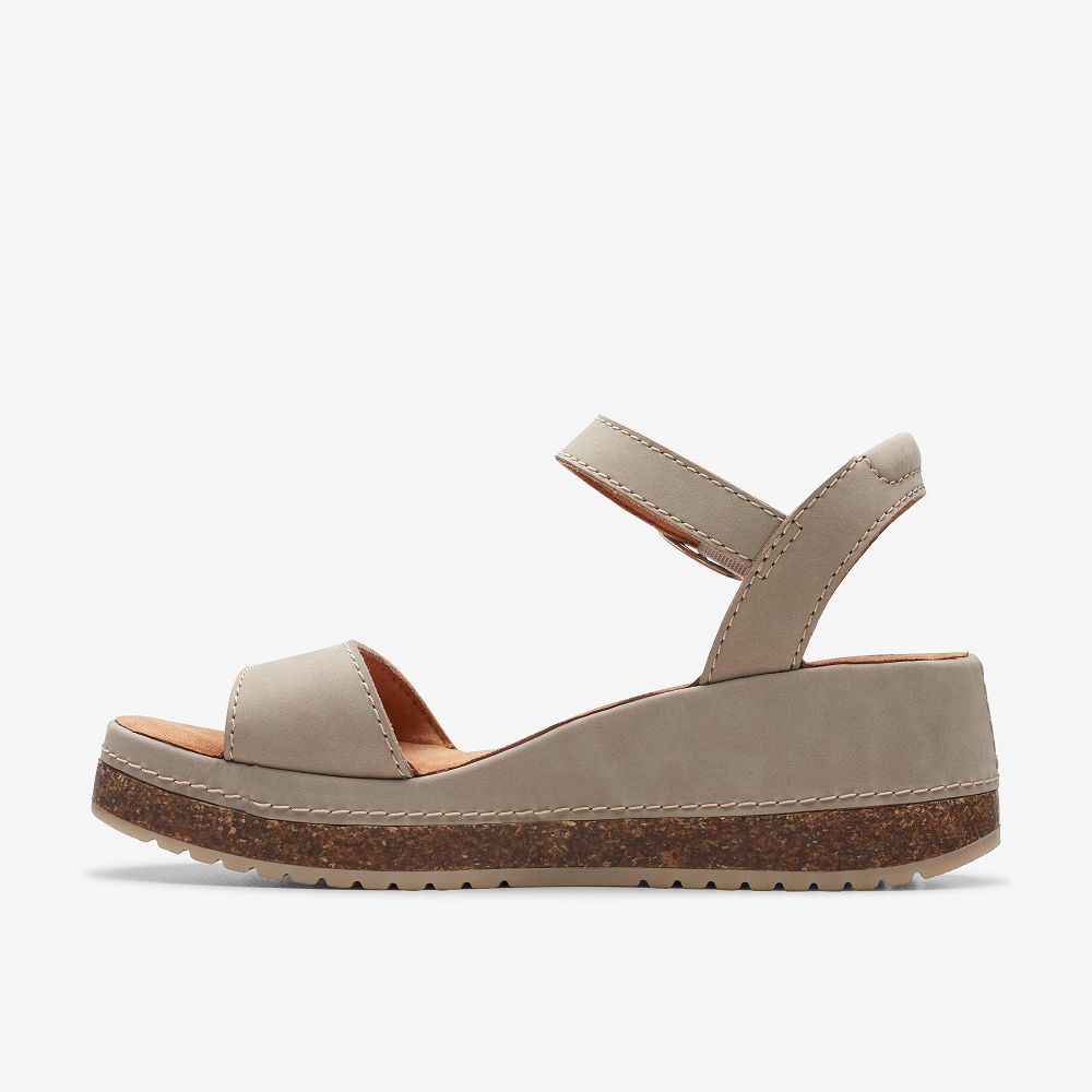 Stone Nubuck Clarks Kassanda Lily Women Sandals | 3694FRIZM