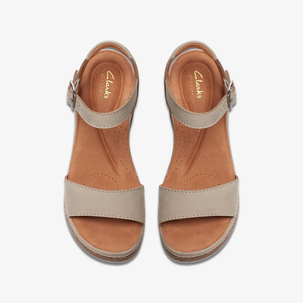 Stone Nubuck Clarks Kassanda Lily Women Sandals | 3694FRIZM