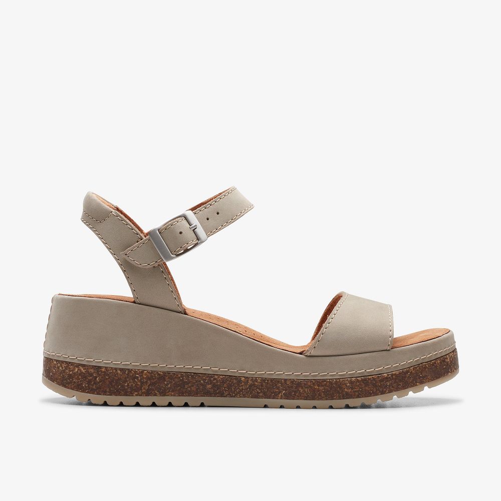 Stone Nubuck Clarks Kassanda Lily Women Sandals | 3694FRIZM