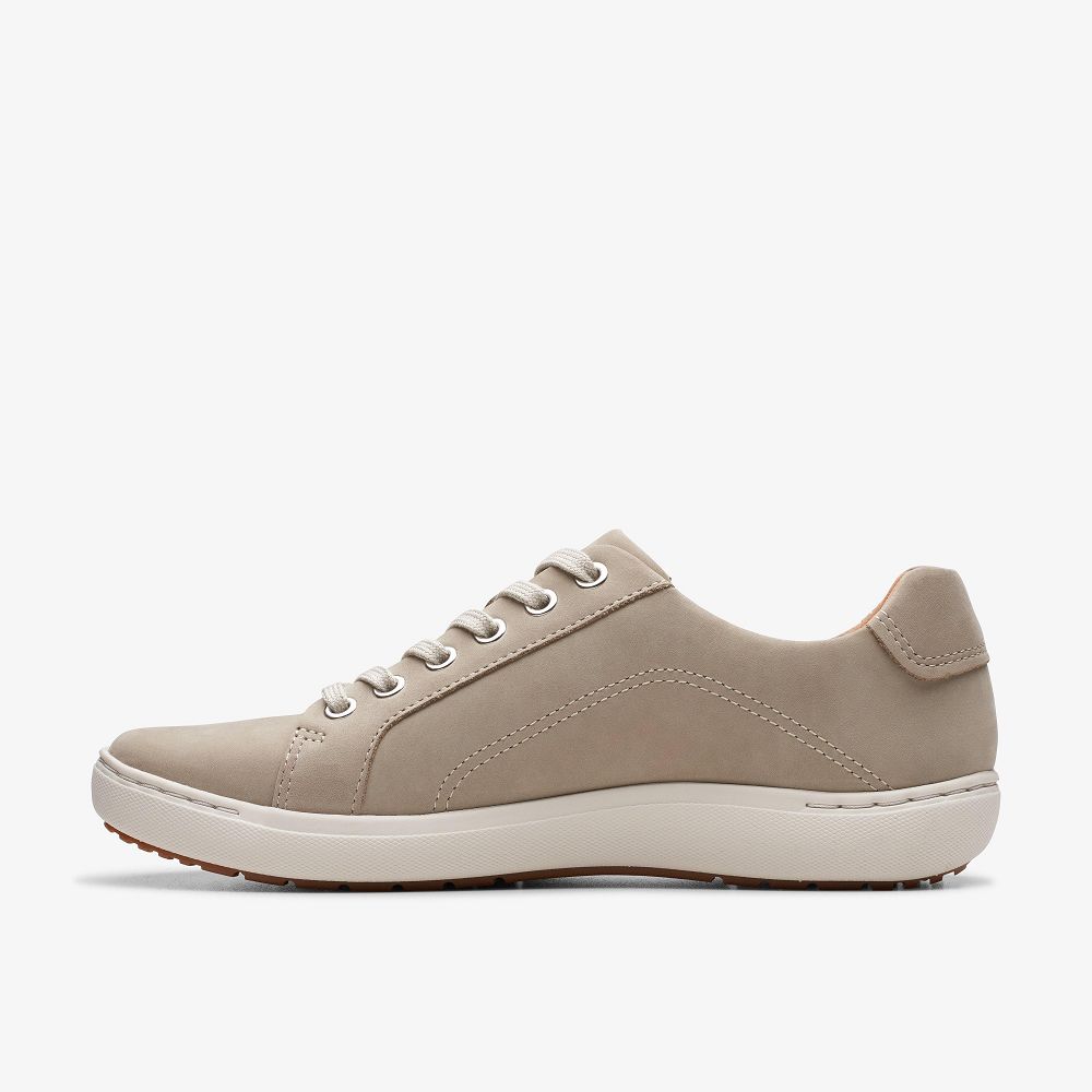 Stone Nubuck Clarks Nalle Lace Women Sneakers | 7135NVBZE