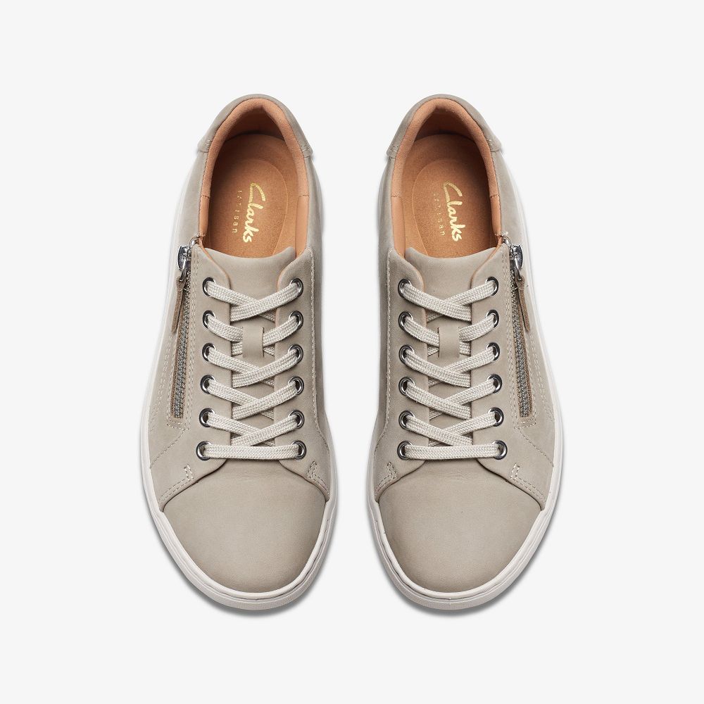 Stone Nubuck Clarks Nalle Lace Women Sneakers | 7135NVBZE