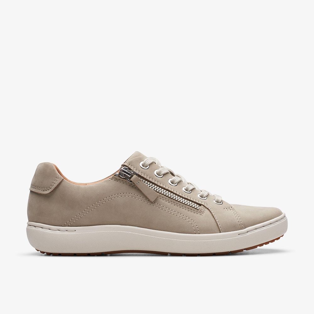 Stone Nubuck Clarks Nalle Lace Women Sneakers | 7135NVBZE