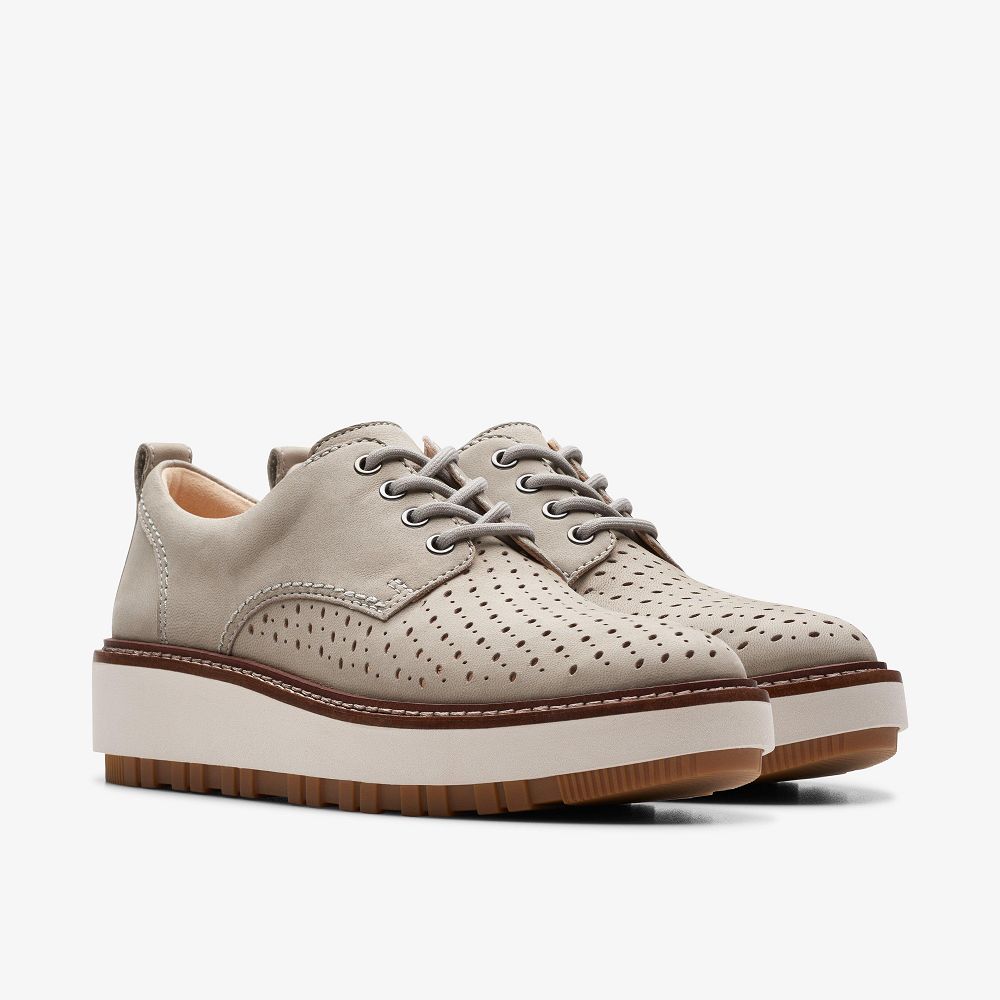 Stone Nubuck Clarks Orianna Move Women Derby Shoes | 1602IPNKG