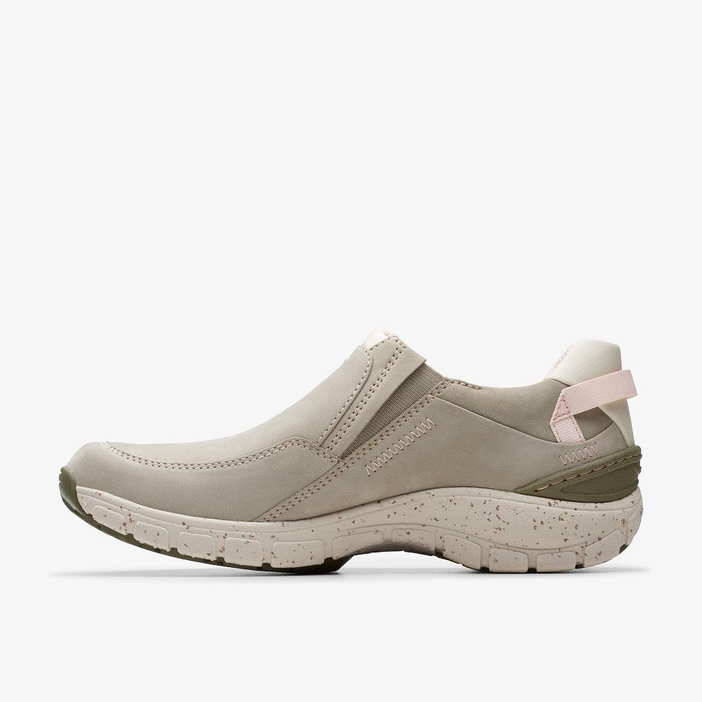 Stone Nubuck Clarks Wave Plateau Women Sneakers | 0598HFAOG