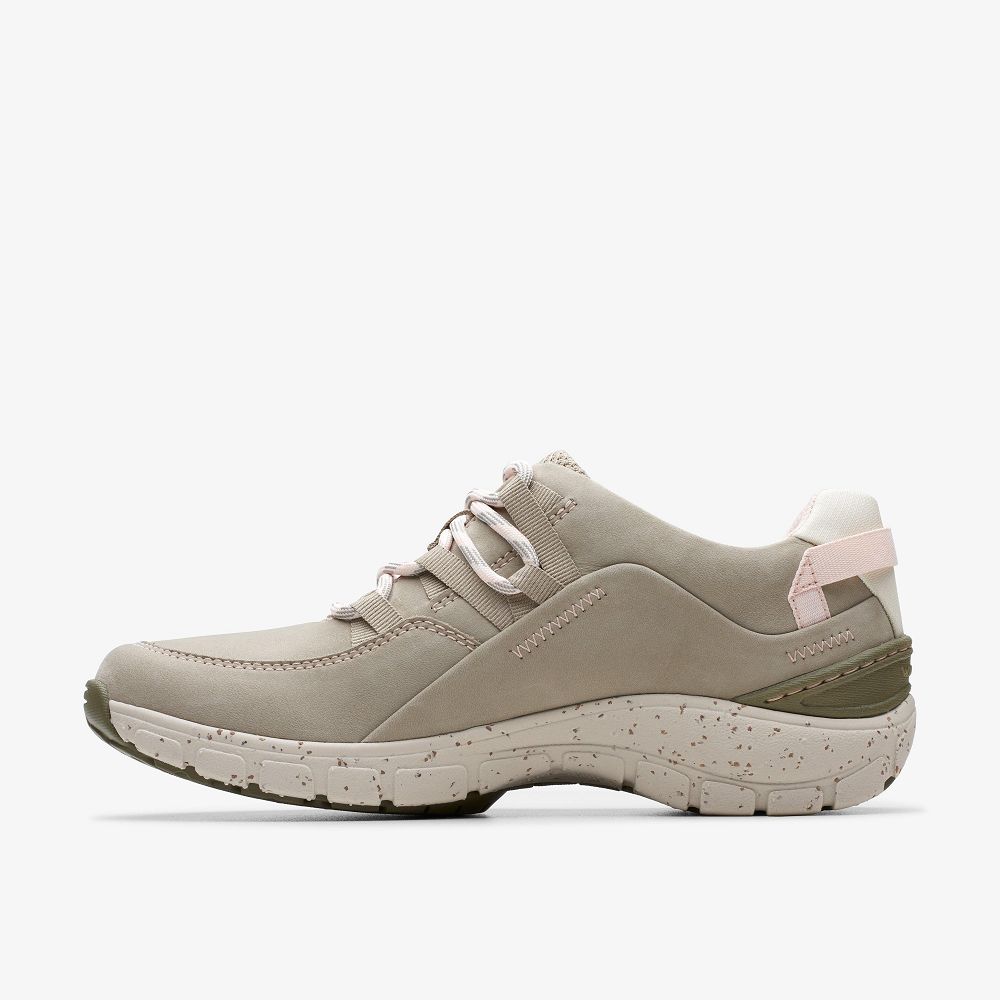 Stone Nubuck Clarks Wave Range Women Sneakers | 0324DJNTO