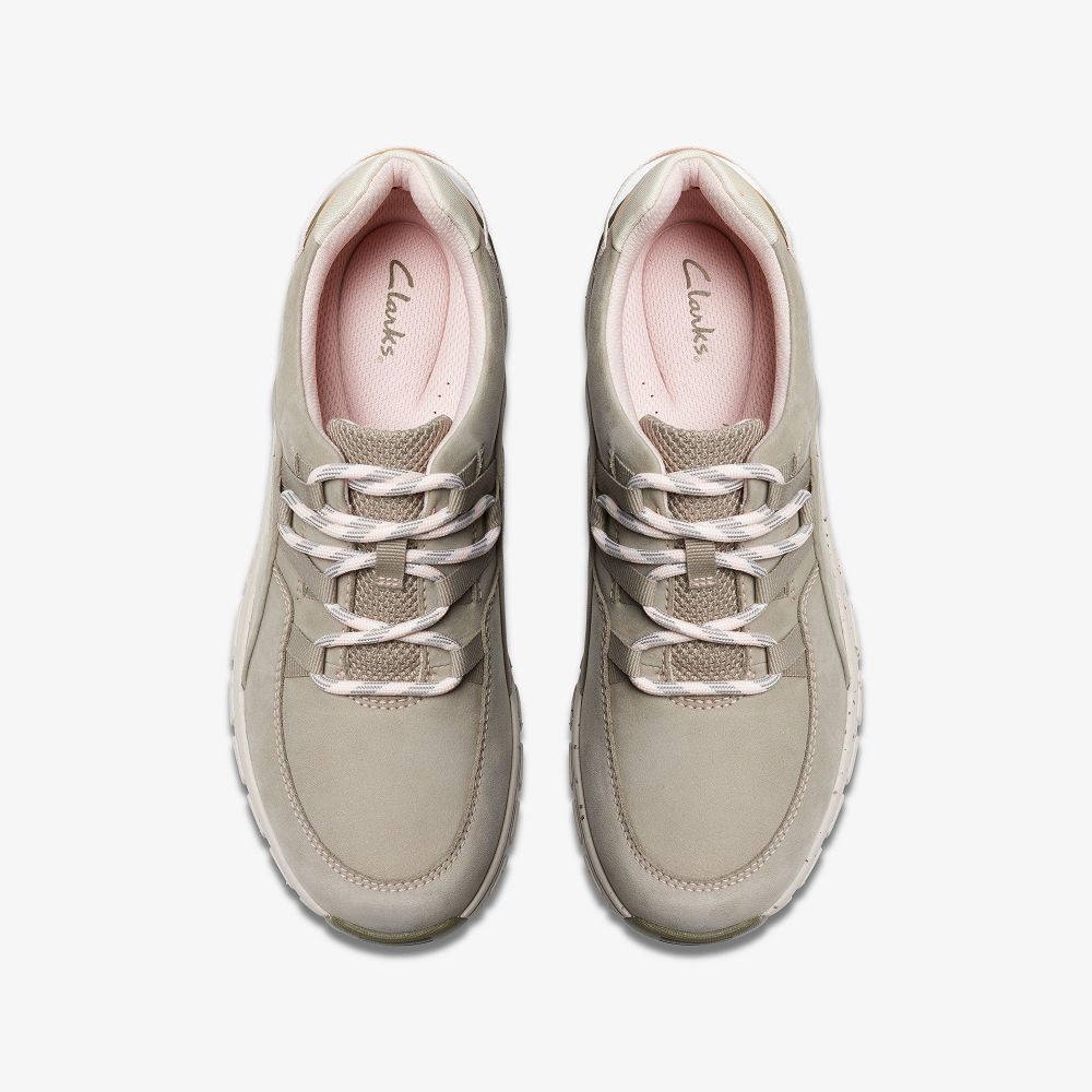 Stone Nubuck Clarks Wave Range Women Sneakers | 0324DJNTO