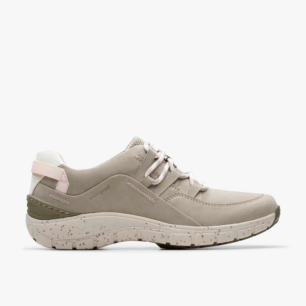 Stone Nubuck Clarks Wave Range Women Sneakers | 0324DJNTO