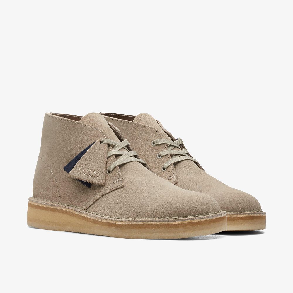 Stone Suede Clarks Desert Coal Men Boots | 0831LINAW