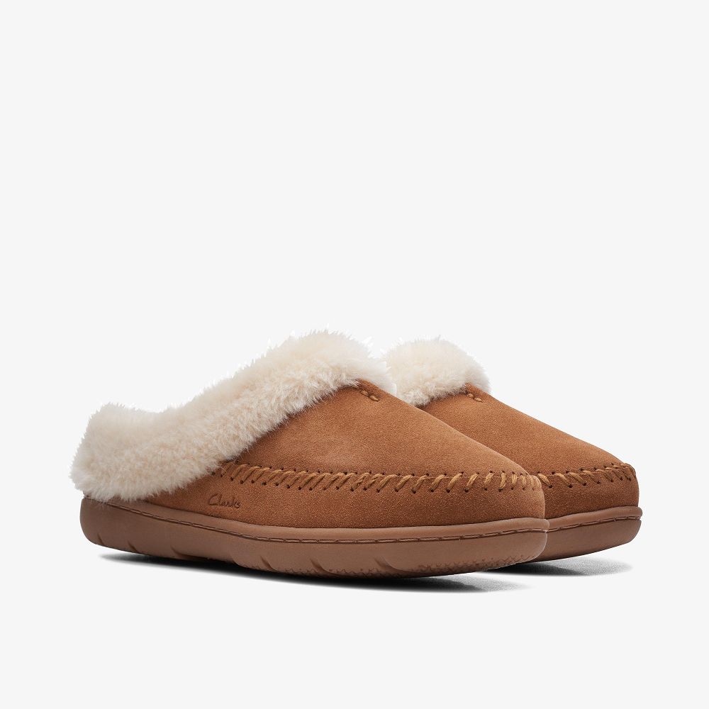 Tan Clarks Camelae Shine Women Slip-Ons | 2354LUVPK