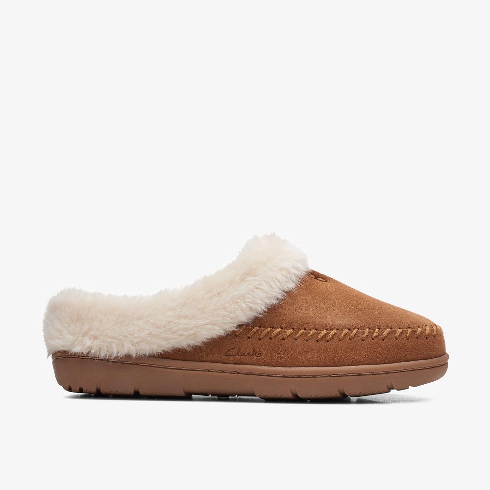 Tan Clarks Camelae Shine Women Slip-Ons | 2354LUVPK