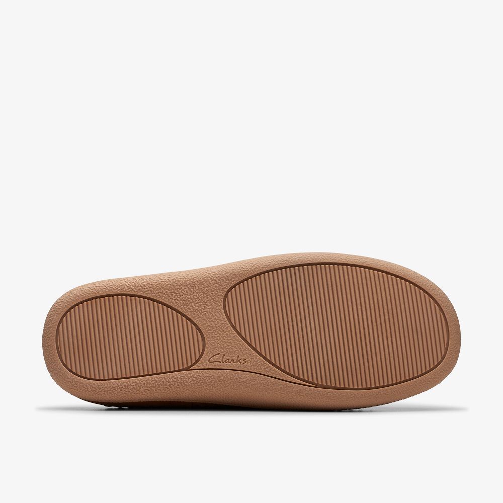 Tan Clarks Frien Wall Men Slippers | 0392SWECI