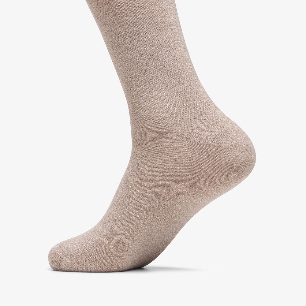 Tan Clarks Marled Crew Men Socks | 8760HFKUT