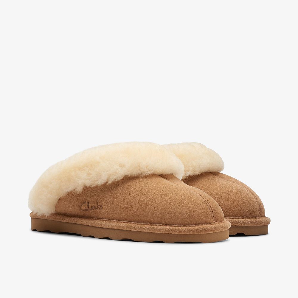 Tan Clarks Radeah Star Women Slip-Ons | 1703WXFTP