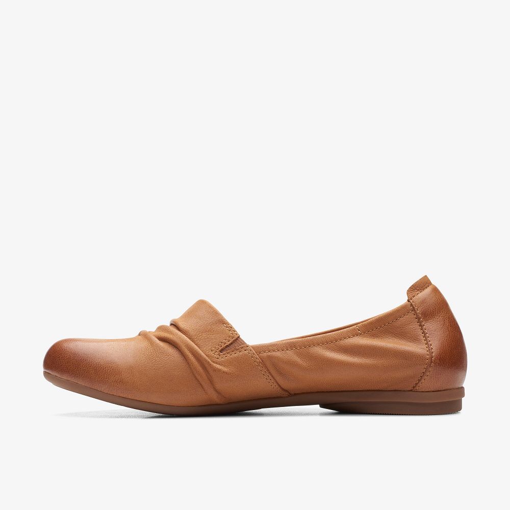 Tan Clarks Rena Way Women Ballet Flats | 6913FBUTL