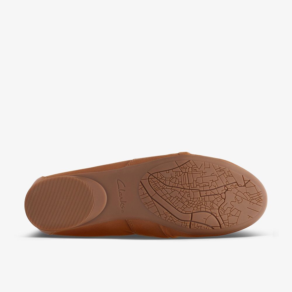 Tan Clarks Rena Way Women Ballet Flats | 6913FBUTL