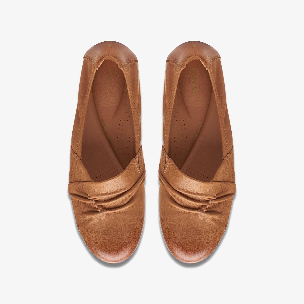 Tan Clarks Rena Way Women Ballet Flats | 6913FBUTL