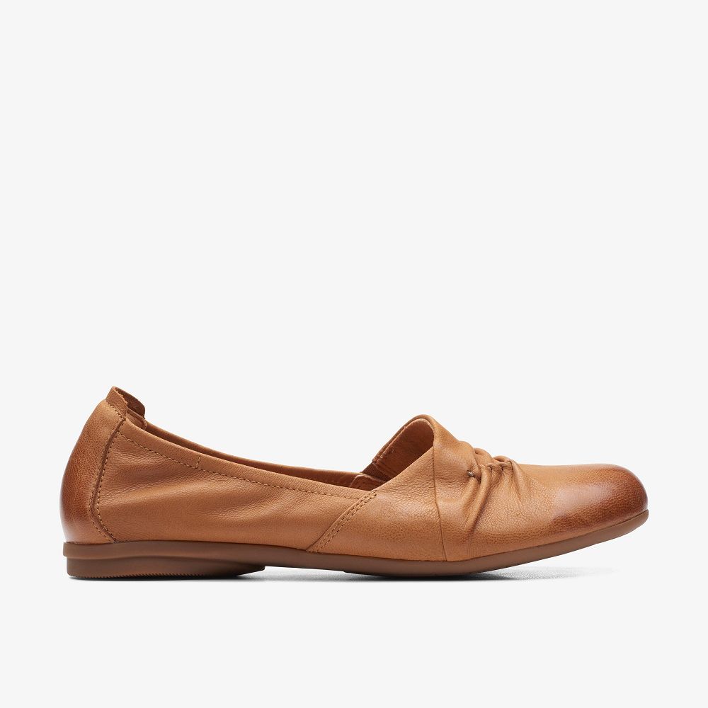 Tan Clarks Rena Way Women Ballet Flats | 6913FBUTL