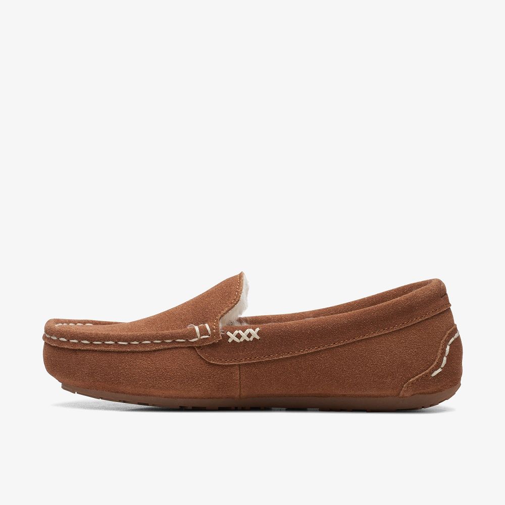 Tan Clarks Rosaliah Gem Women Slip-Ons | 3409EXCGR