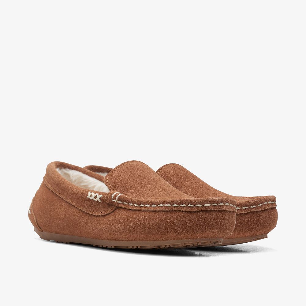 Tan Clarks Rosaliah Gem Women Slip-Ons | 3409EXCGR