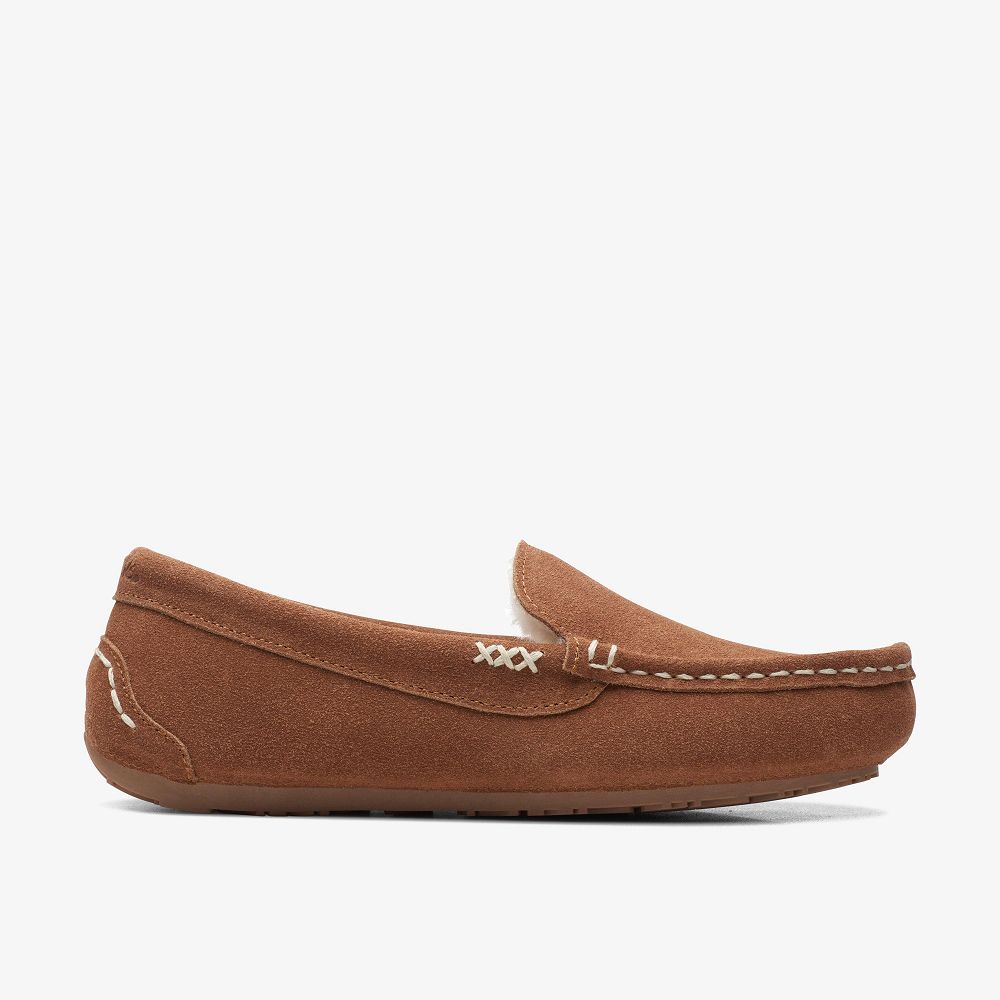 Tan Clarks Rosaliah Gem Women Slip-Ons | 3409EXCGR