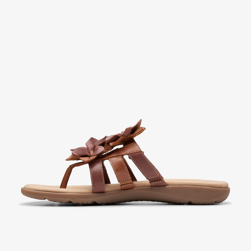 Tan Combination Clarks Elizabelle Mae Women Sandals | 2509ZXRNF