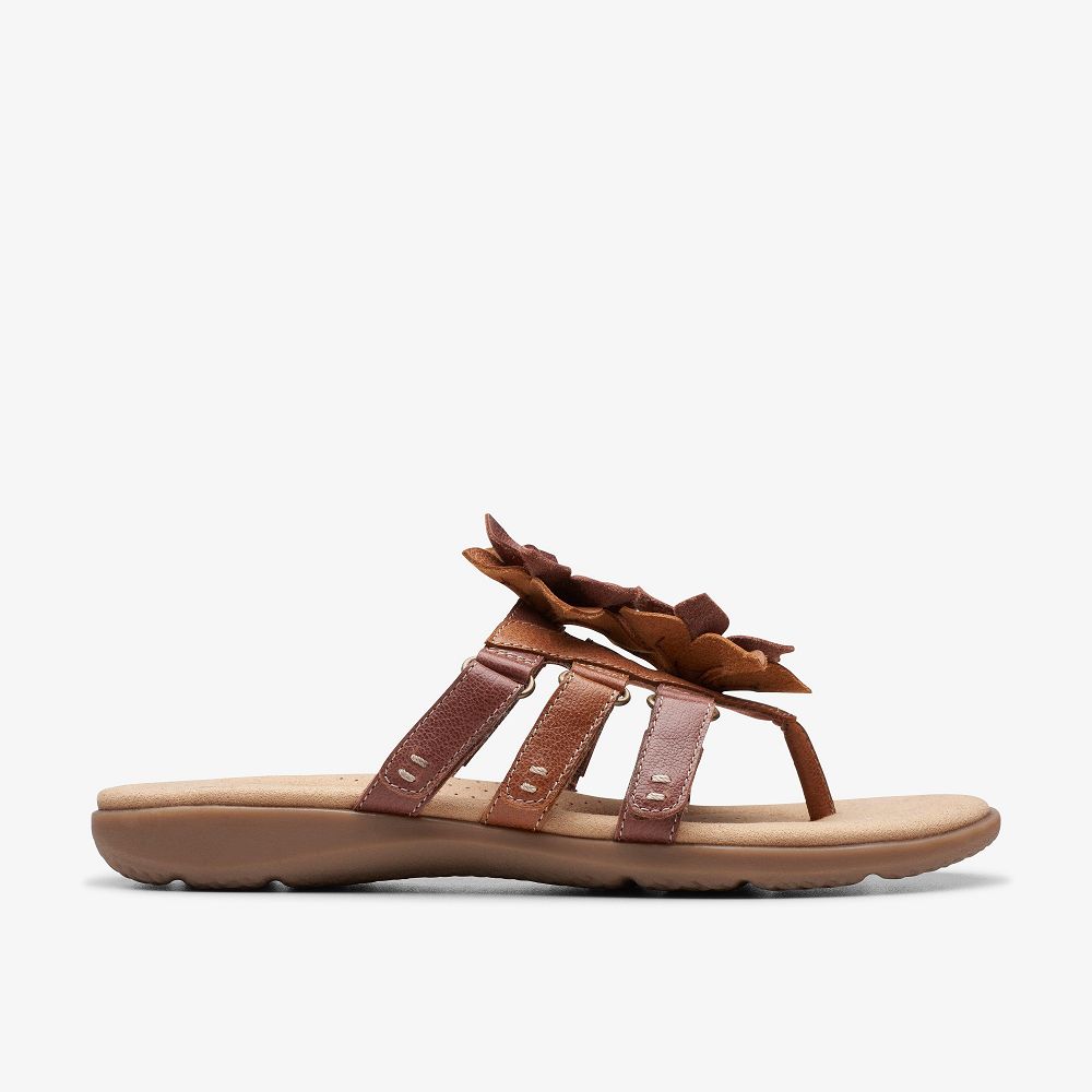 Tan Combination Clarks Elizabelle Mae Women Sandals | 2509ZXRNF