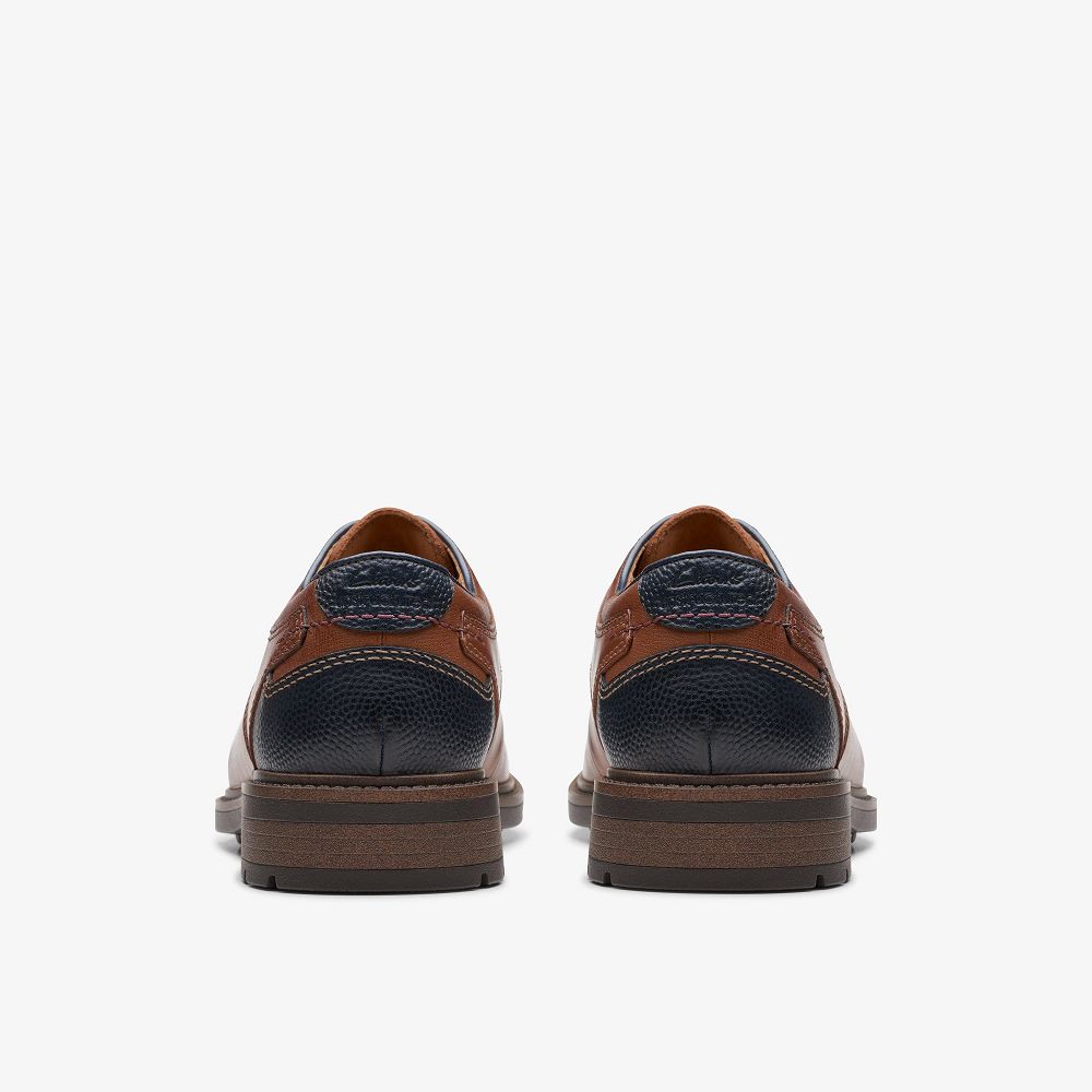 Tan Combination Clarks Un Shire Vibe Men Oxfords | 0259EFPMN