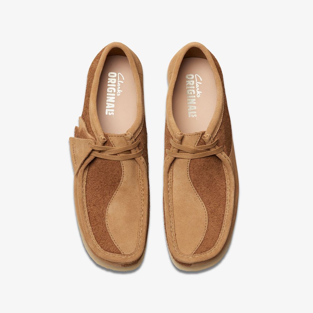 Tan Combination Clarks Wallabee Men Loafers | 5208NPSMI