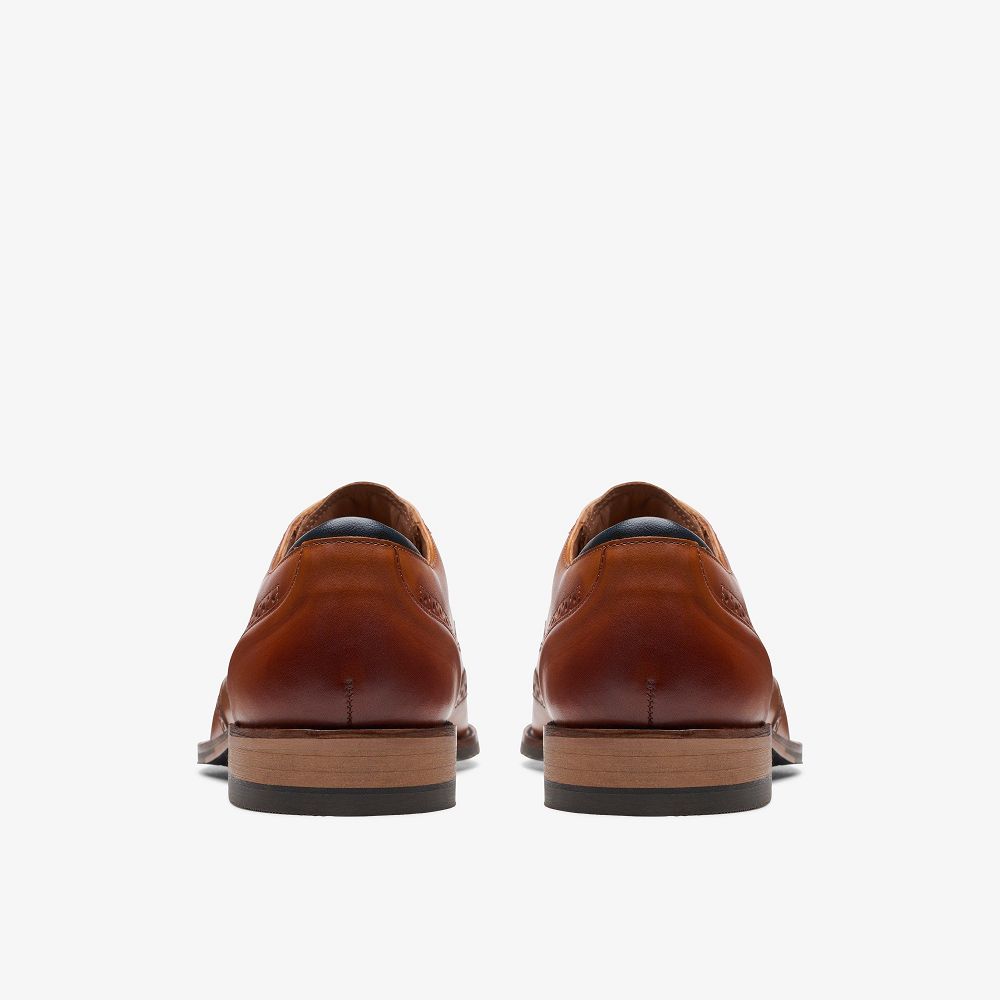 Tan Leather Clarks Craft Arlo Limit Men Oxfords | 0293SYUZF