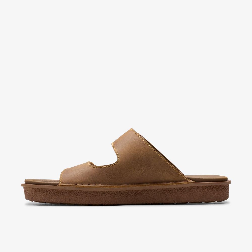 Tan Leather Clarks Litton Strap Men Sandals | 1826LBQNW