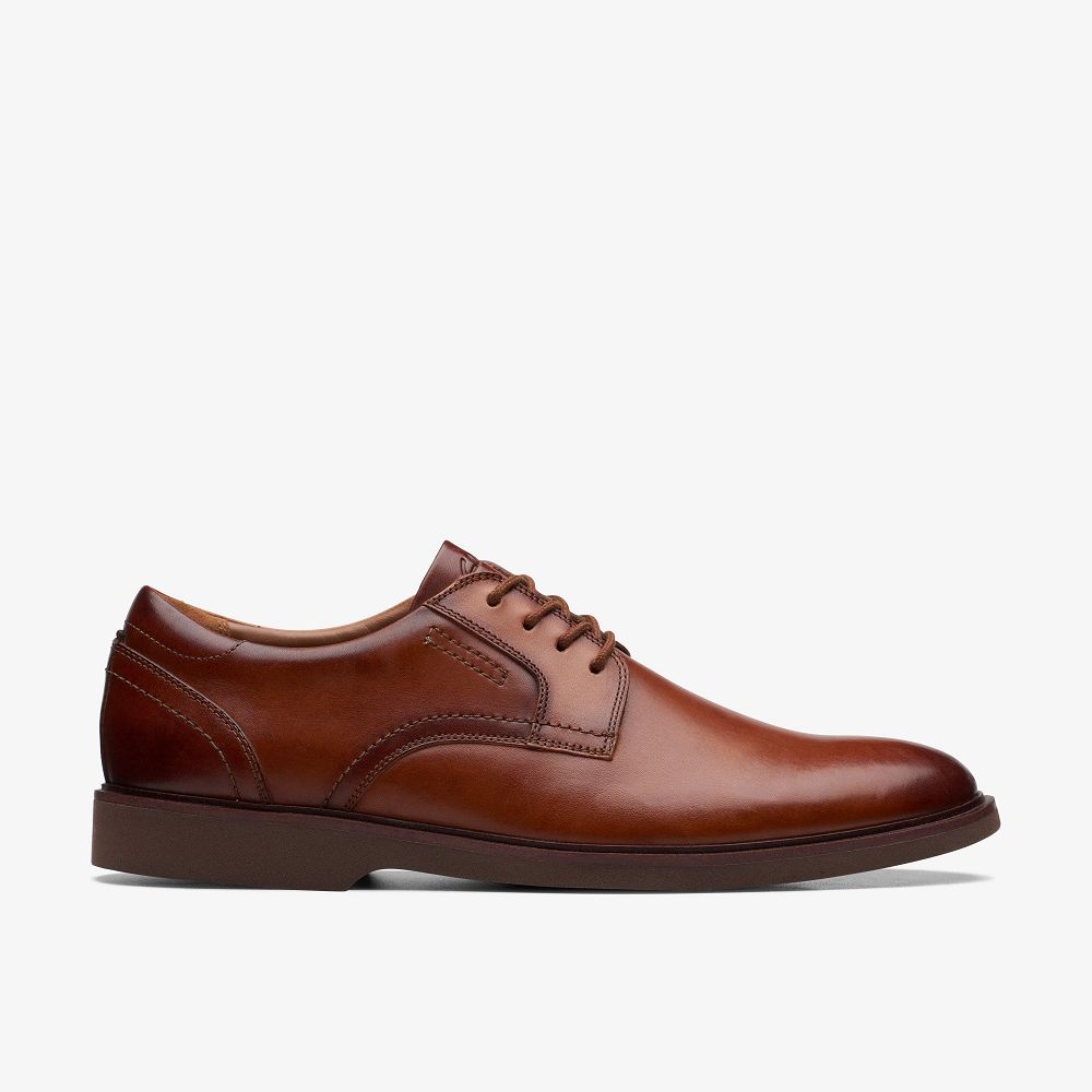 Tan Leather Clarks Malwood Lace Men Oxfords | 0852AYSCK