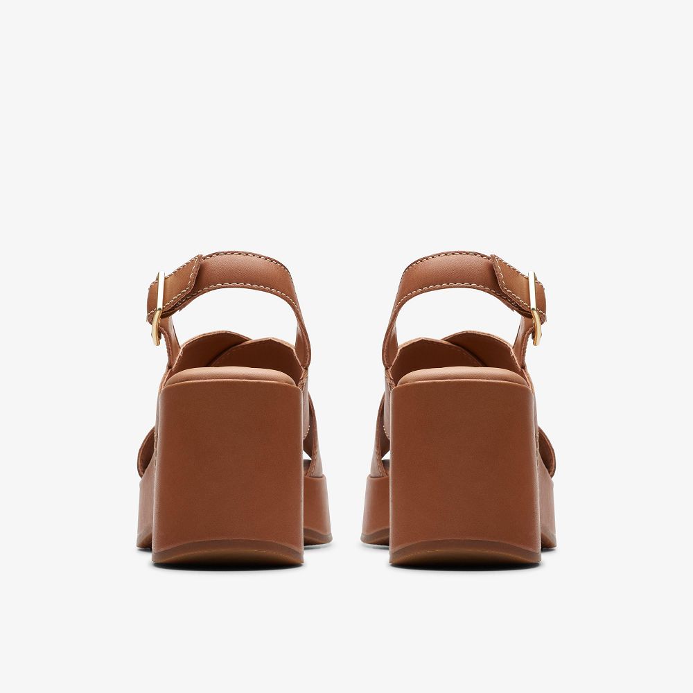 Tan Leather Clarks Manon Wish Women Sandals | 3508BWFHL