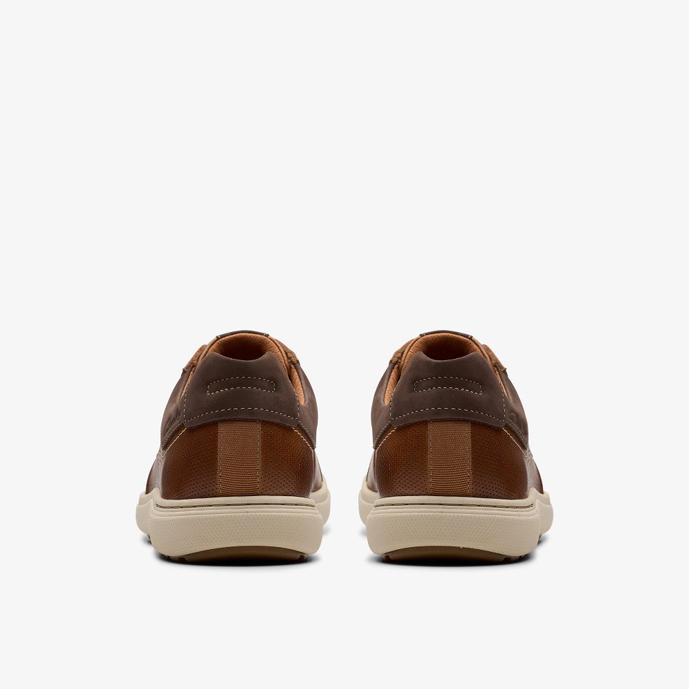 Tan Leather Clarks Mapstone Lace Men Sneakers | 4397GANKM